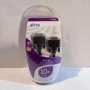 Ativa  DVI-D Dual Link Digital Video Cable-10ft/3m-Male to Male Connection-NEW